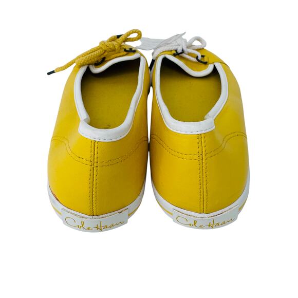 RARE Sample Cole Haan Mary Jane Flats Womens 6W Yellow Upper Leather Slip On - Picture 3 of 10